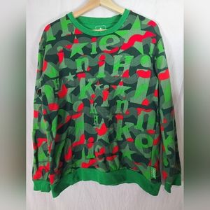 Heineken Men's Sweater Official Licensed Long Sleeve Abstract Pullover L